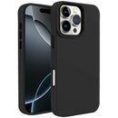 iPhone 16 Pro Max 6.9 inch Premium LIQUID Silicone with Metal Buttons and Camera Edges Case Cover - Black