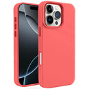 iPhone 16 Pro Max 6.9 inch Premium LIQUID Silicone with Metal Buttons and Camera Edges Case Cover - Red