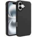iPhone 16 6.1 inch Premium LIQUID Silicone with Metal Buttons and Camera Edges Case Cover - Black