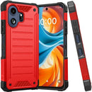 For TCL NXTPAPER 70 Pro Premium Tough Lined Design Hybrid Case Cover - Red