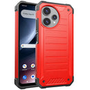 For Cricket Icon PLUS (Plus Version Only) Premium Tough Lined Design Hybrid Case Cover - Red