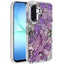 For Samsung A17 5G Muti-Color Floral Bling Stones Ornaments Case - Purple