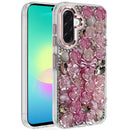 For Samsung Galaxy A27 Muti-Color Floral Bling Stones Ornaments Case - Pink