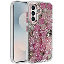 For Samsung s25 FE Muti-Color Floral Bling Stones Ornaments Case - Pink