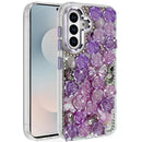 For Samsung s25 FE Muti-Color Floral Bling Stones Ornaments Case - Purple