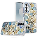 For Samsung s25 FE Muti-Color Rose Bling Stones Ornaments Case - Blue