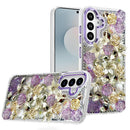 For Samsung s25 FE Muti-Color Rose Bling Stones Ornaments Case - Purple