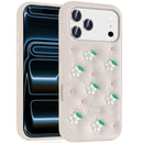 For Apple iPhone 18 Pro Max Fashionable Silicone Case Daisy Bloom Design - Beige