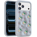 For Apple iPhone 18 Pro Max Fashionable Silicone Case Daisy Bloom Design - Light Blue