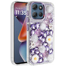 Motorola Moto G 5G 2025 Spectacular Full Bling Stones Glitter HQ Hybrid Floral Series - Purple