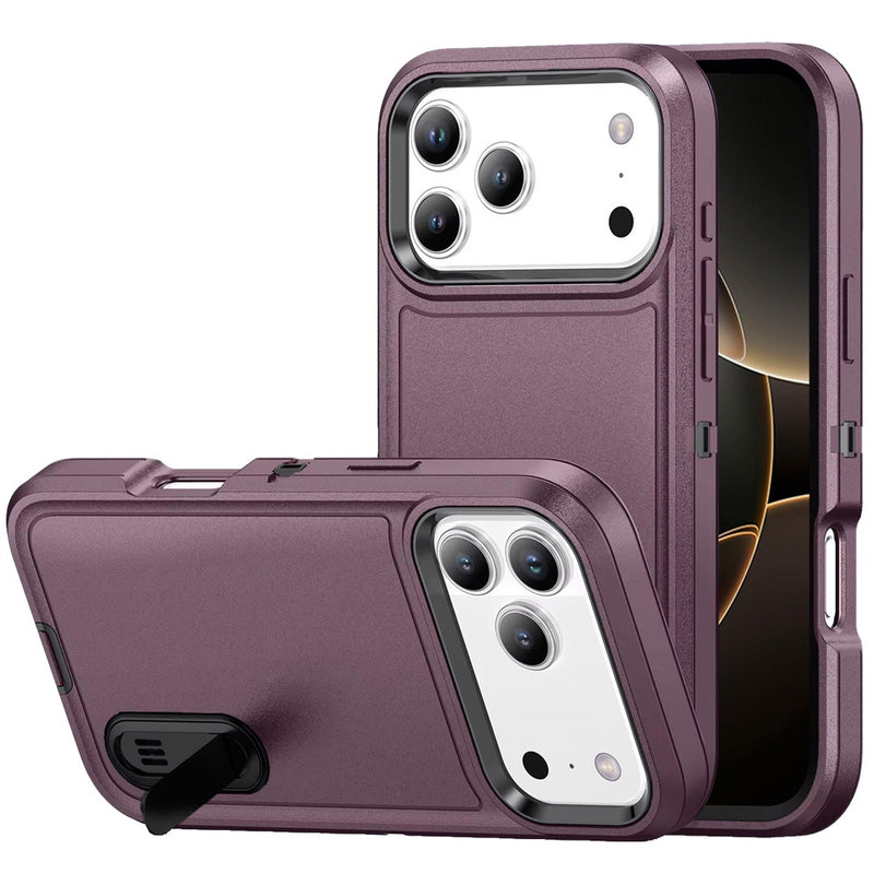 iPhone 17 Pro Max PEAK 3in1 Toughest Hybrid with Stand Cover Case - Burgundy/Black