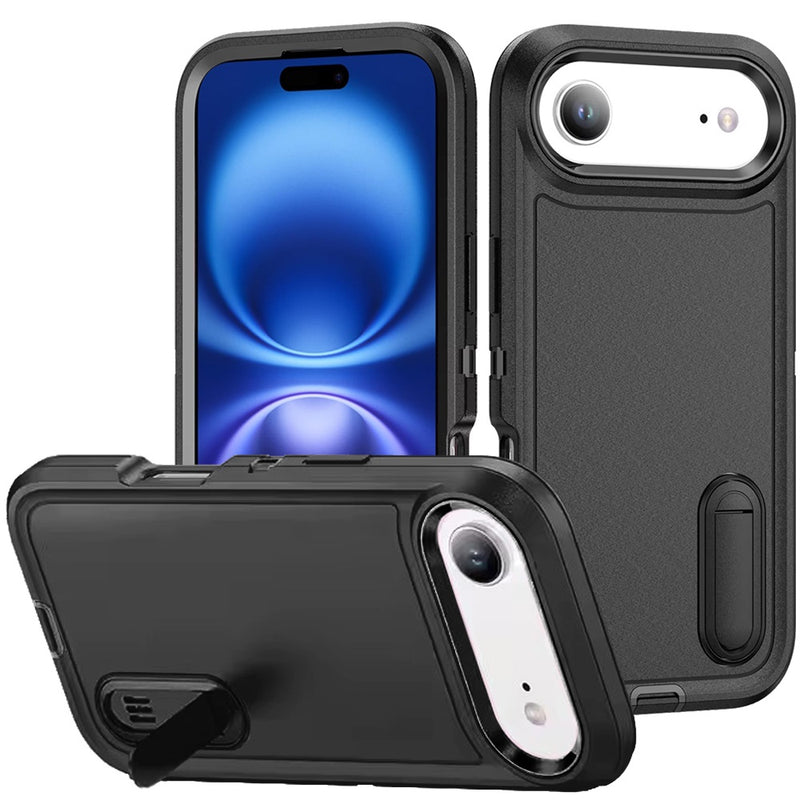 iPhone 17 Air PEAK 3in1 Toughest Hybrid with Stand Cover Case - Black/Black