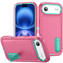 iPhone 17 Air PEAK 3in1 Toughest Hybrid with Stand Cover Case - Teal/Hot Pink