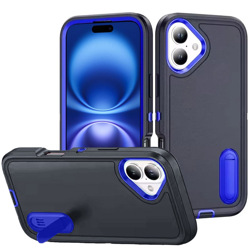 iPhone 17 PEAK 3in1 Toughest Hybrid with Stand Cover Case - Black/Blue