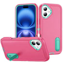 iPhone 17 PEAK 3in1 Toughest Hybrid with Stand Cover Case - Teal/Hot Pink