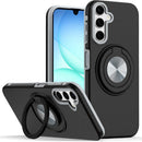 Samsung A17 5G Metal CD Pattern Matte Finished Hybrid with Rotational Ring [Car Mount Friendly] Case - Black