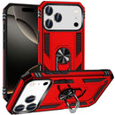 For iPhone 17 Pro Max Ring Magnetic Kickstand Hybrid Case Cover - Red