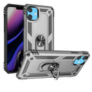 iPhone 15 Ring Magnetic Kickstand Hybrid Case Cover - Silver