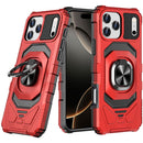 For iPhone 17 Pro Robotic Hybrid with Magnetic Ring Stand Case Cover - Red