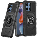 Motorola Moto G 5G 2025 Robotic Hybrid with Magnetic Ring Stand Case Cover - Black