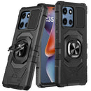 For Moto G 5G 2025/2026 - G Play 2026 - Robotic Hybrid with Magnetic Ring Stand Case Cover - Black