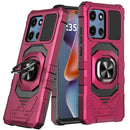 For Moto G 5G 2025/2026 - G Play 2026 - Robotic Hybrid with Magnetic Ring Stand Case Cover - Hot Pink