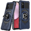 For Samsung A14 5G Robotic Hybrid with Magnetic Ring Stand Case Cover - Dark Blue