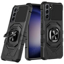 Samsung s23 FE 5G Robotic Hybrid with Magnetic Ring Stand Case Cover - Black