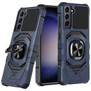 Samsung s23 FE 5G Robotic Hybrid with Magnetic Ring Stand Case Cover - Dark Blue