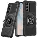 Samsung s26 Plus Robotic Hybrid with Magnetic Ring Stand Case Cover - Black