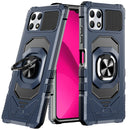 REVVL 7 5G Robotic Hybrid with Magnetic Ring Stand Case Cover - Dark Blue