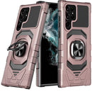 For Samsung S23 Ultra Robotic Hybrid with Magnetic Ring Stand Case Cover - Rose Gold