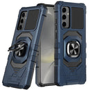 For Samsung Galaxy s24 Ultra Robotic Hybrid with Magnetic Ring Stand Case Cover - Dark Blue