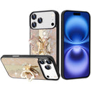 iPhone 17 Pro Max SPLENDID Diamond Glitter Ornaments Engraving Case Cover - Enchanted Butterfly Gold