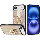 iPhone 17 Air SPLENDID Diamond Glitter Ornaments Engraving Case Cover - Enchanted Butterfly Gold