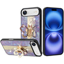 iPhone 17 Air SPLENDID Diamond Glitter Ornaments Engraving Case Cover - Enchanted Butterfly Purple