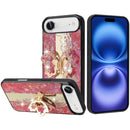 iPhone 17 Air SPLENDID Diamond Glitter Ornaments Engraving Case Cover - Enchanted Butterfly Red