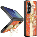 For Samsung Z Fold 8 Ultra SPLENDID Diamond Glitter Ornaments Engraving Case Cover - Enchanted Butterfly Cosmic Orange