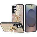 Samsung s26 Ultra SPLENDID Diamond Glitter Ornaments Engraving Case Cover - Enchanted Butterfly Gold