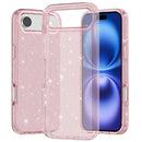 iPhone 17 Air Glitter Ultra Thick 3mm Transparent Hybrid Case Cover - Pink