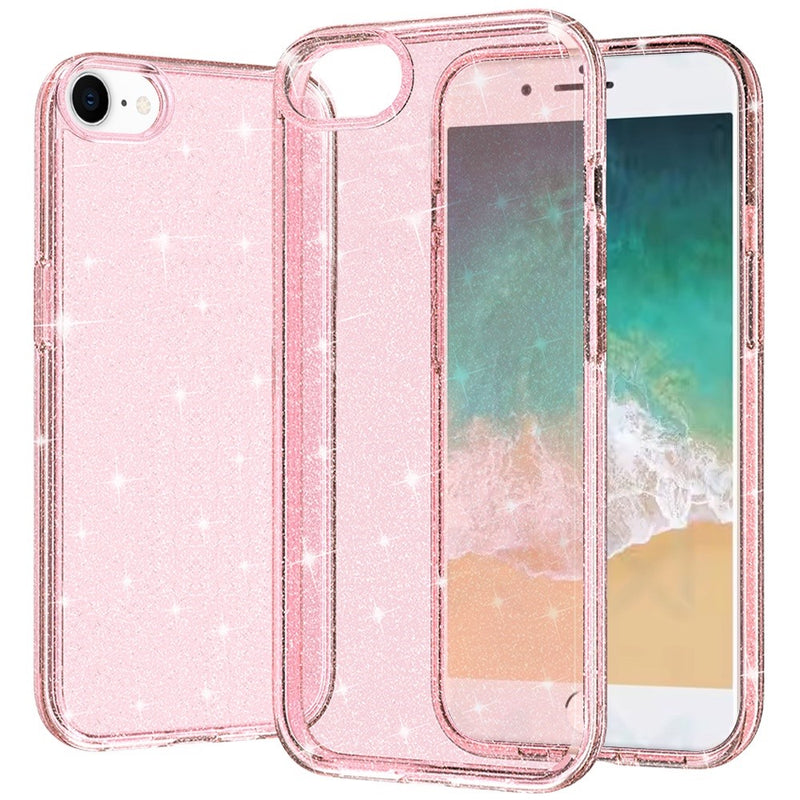 iPhone 16e Glitter Ultra Thick 3mm Transparent Hybrid - Pink