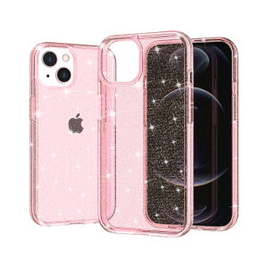 iPhone 14 6.1 Transparent Glitter Case Cover