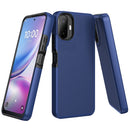 For TCL K70 5G Texturized Dotted Design Hybrid Case - Blue