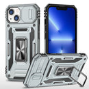 For iPhone 13 Pro Max Utter Tough Metal Ring Movable Camera Window Hybrid Case Cover - Gray