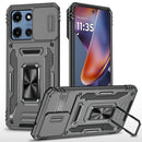 For Moto G 5G 2025/2026 - G Play 2026 - Utter Tough Metal Ring Movable Camera Window Hybrid Case Cover - Gray