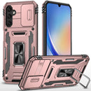 Samsung A15 5G Utter Tough Metal Ring Movable Camera Window Hybrid Case Cover - Rose Gold