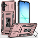 For Samsung A17 5G Utter Tough Metal Ring Movable Camera Window Hybrid Case Cover - Rose Gold
