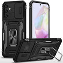 Samsung Galaxy A36 Utter Tough Metal Ring Movable Camera Window Hybrid Case Cover - Black