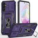 Samsung Galaxy A36 Utter Tough Metal Ring Movable Camera Window Hybrid Case Cover - Dark Purple