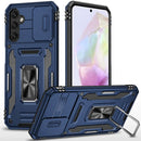 Samsung Galaxy A36 Utter Tough Metal Ring Movable Camera Window Hybrid Case Cover - Navy blue